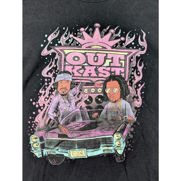 Outkast ATLiens Black Purple Hip-Hop Rap 90s Music Retro Large Graphic Shirt * - Picture 2 of 7